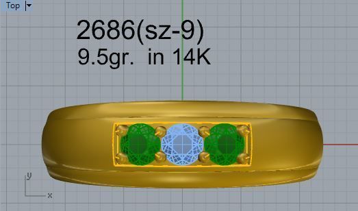 Channel Setting Band Ring 2686 3D print model_4