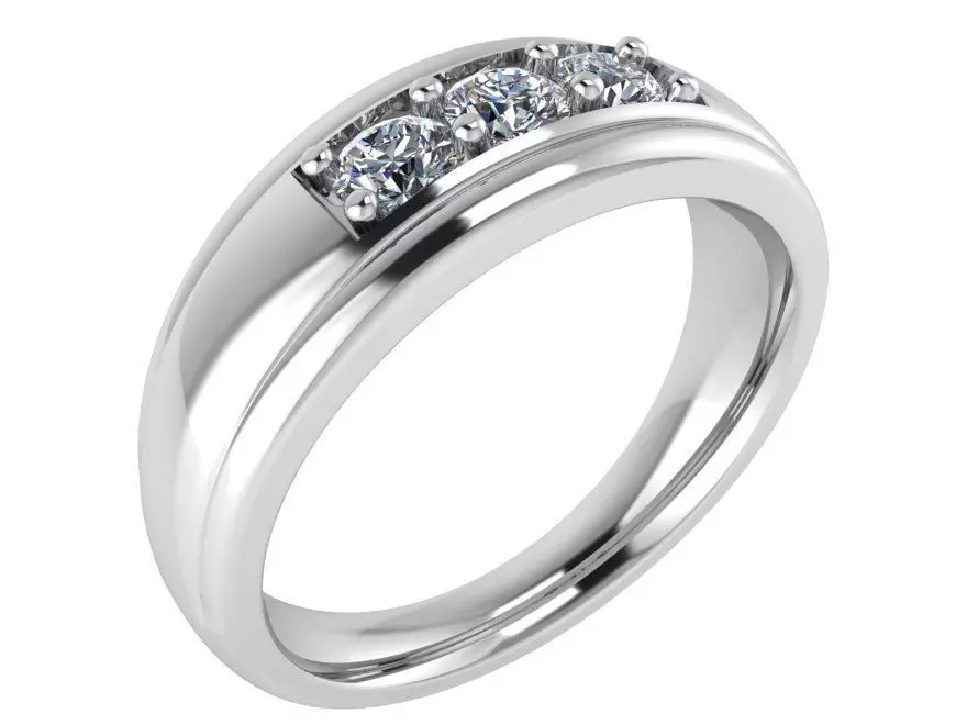 Channel Setting Band Ring 2686 3D print model_0