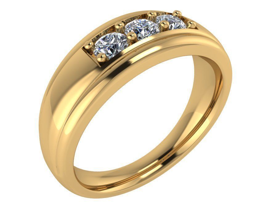 Channel Setting Band Ring 2686 3D print model_1