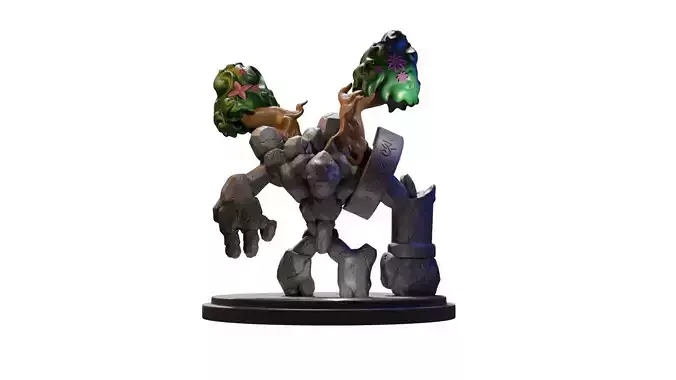 FOREST GUARDIAN STONE GOLEM FOR ROL GAMES 3D print model