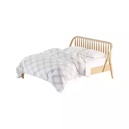 Bodie Oak Wood Spindle Kids Queen Bed