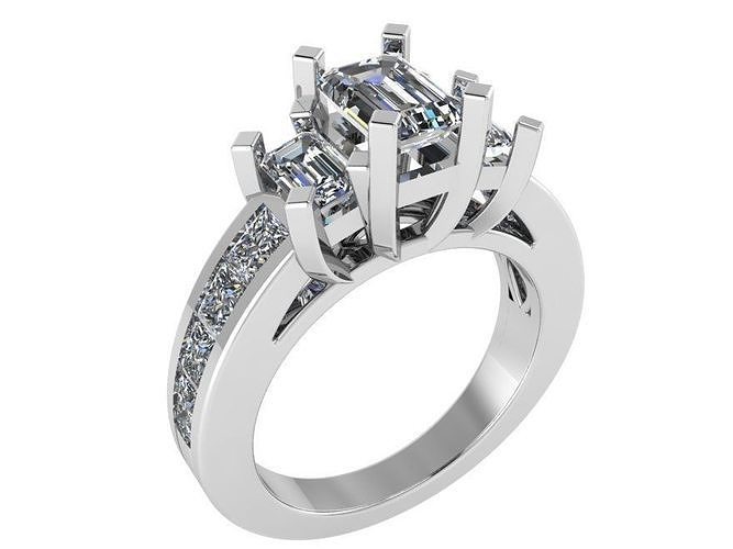 Emerald Basket Ring 2691 3D print model