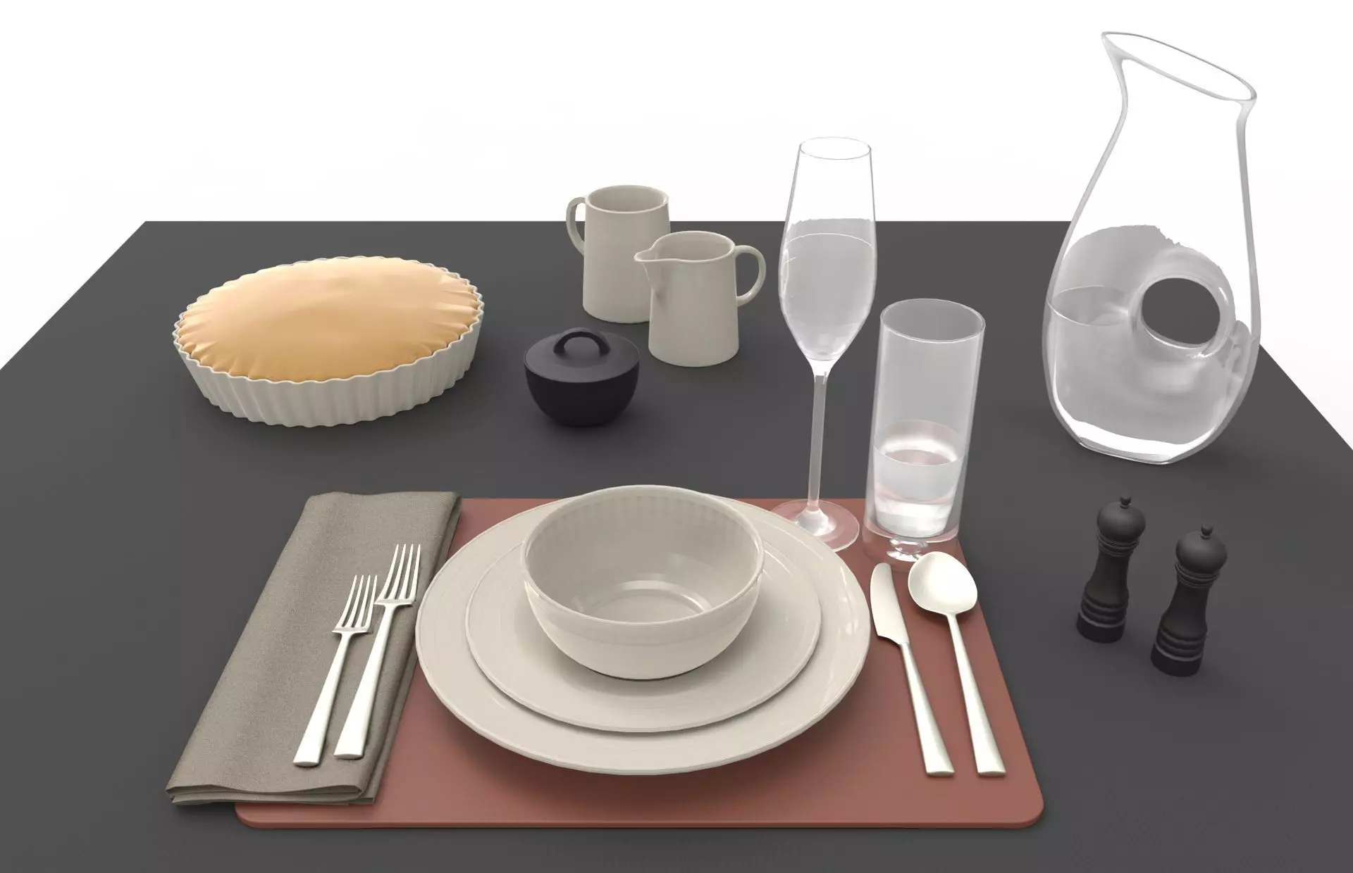 Dinner Ware Table Setting 3D model