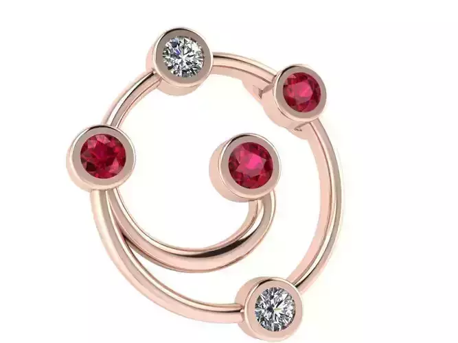 Bezel Setting Spiral Pendant 2695