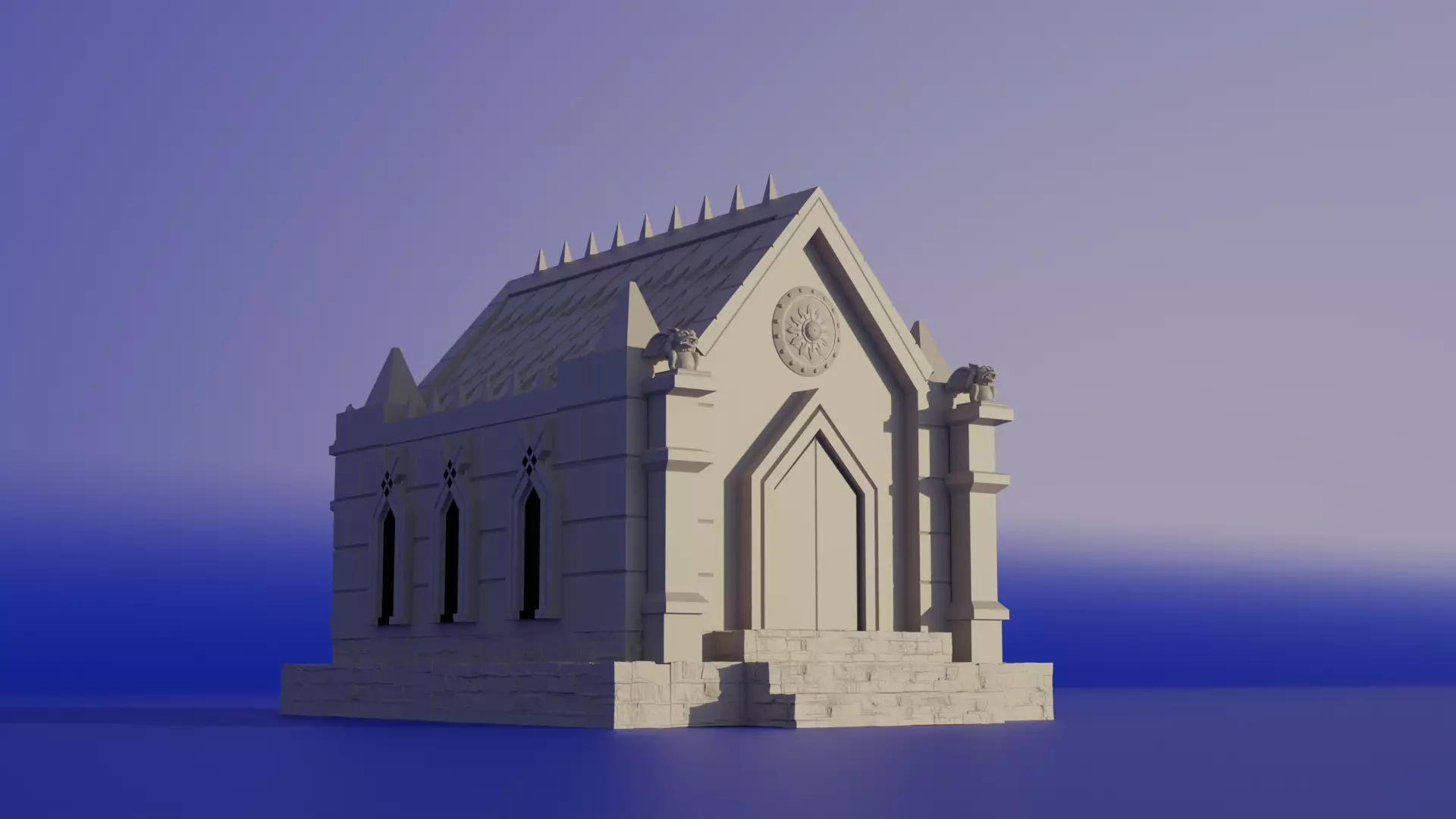 MAUSOLEUM WITH MOVABLE ROOF FOR ROLE-PLAYING GAMES 3D print model_0