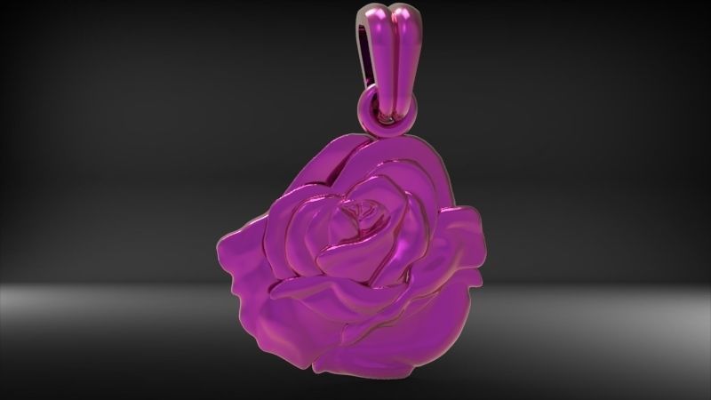 Rose Flower Necklace Rose Pendant Necklaces Jewelry Gifts  Girls 3D print model_17