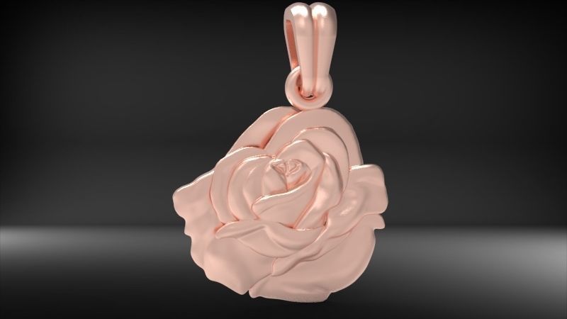 Rose Flower Necklace Rose Pendant Necklaces Jewelry Gifts  Girls 3D print model_15