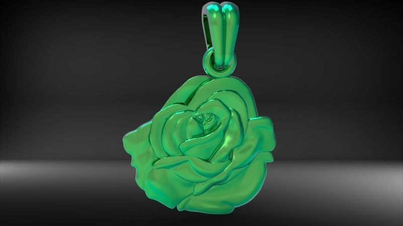 Rose Flower Necklace Rose Pendant Necklaces Jewelry Gifts  Girls 3D print model_4