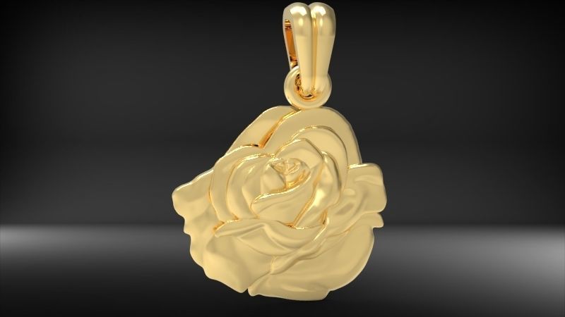 Rose Flower Necklace Rose Pendant Necklaces Jewelry Gifts  Girls 3D print model_13