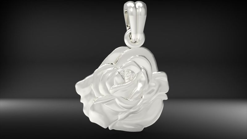 Rose Flower Necklace Rose Pendant Necklaces Jewelry Gifts  Girls 3D print model_16