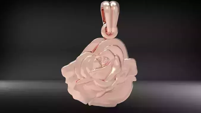 Rose Flower Necklace Rose Pendant Necklaces Jewelry Gifts  Girls 3D print model