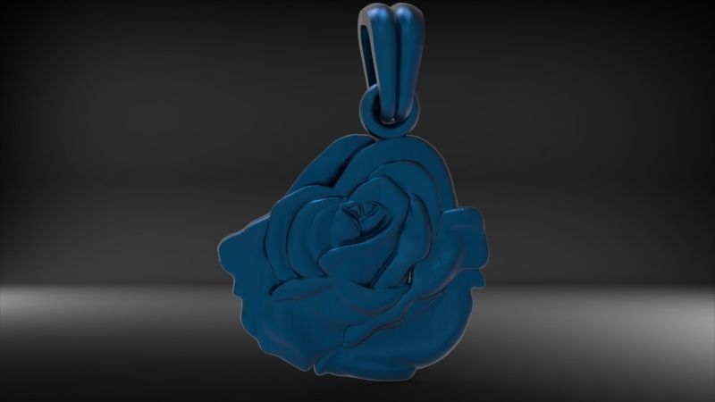 Rose Flower Necklace Rose Pendant Necklaces Jewelry Gifts  Girls 3D print model_2