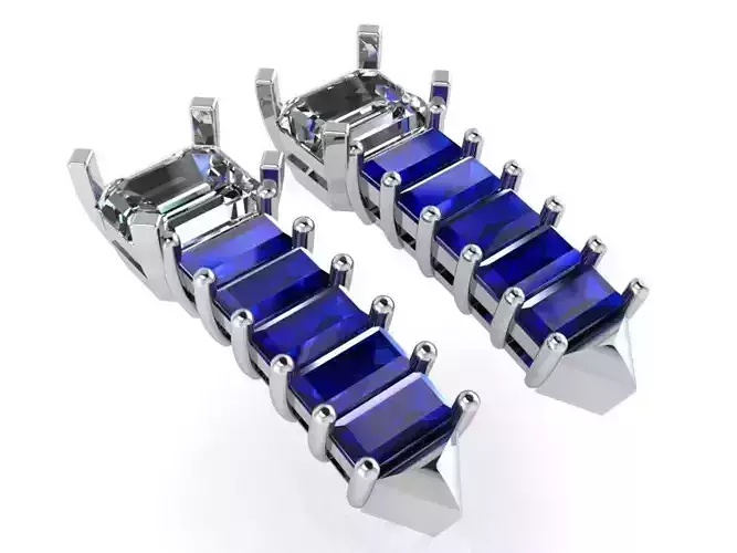 Baguette Emerald Earring 2697