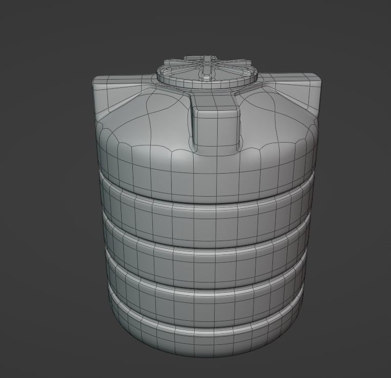 water tank 1000L Low-poly 3D model_9