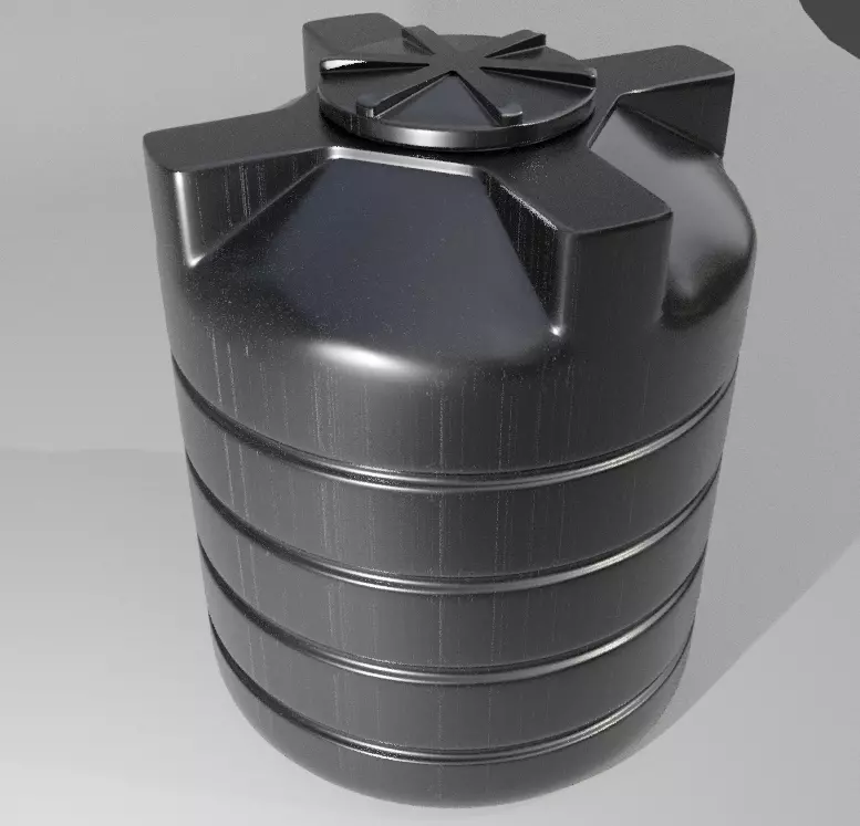 water tank 1000L Low-poly 3D model_0