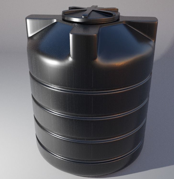 water tank 1000L Low-poly 3D model_1