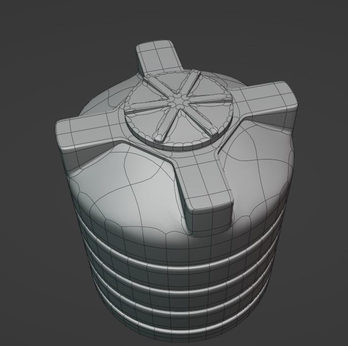 water tank 1000L Low-poly 3D model_8