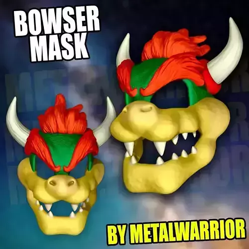 BOWSER MASK - SUPER MARIO BROS 3D print model