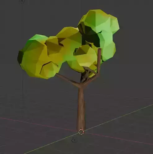 tree with texture origami effect  simple tree 3D model