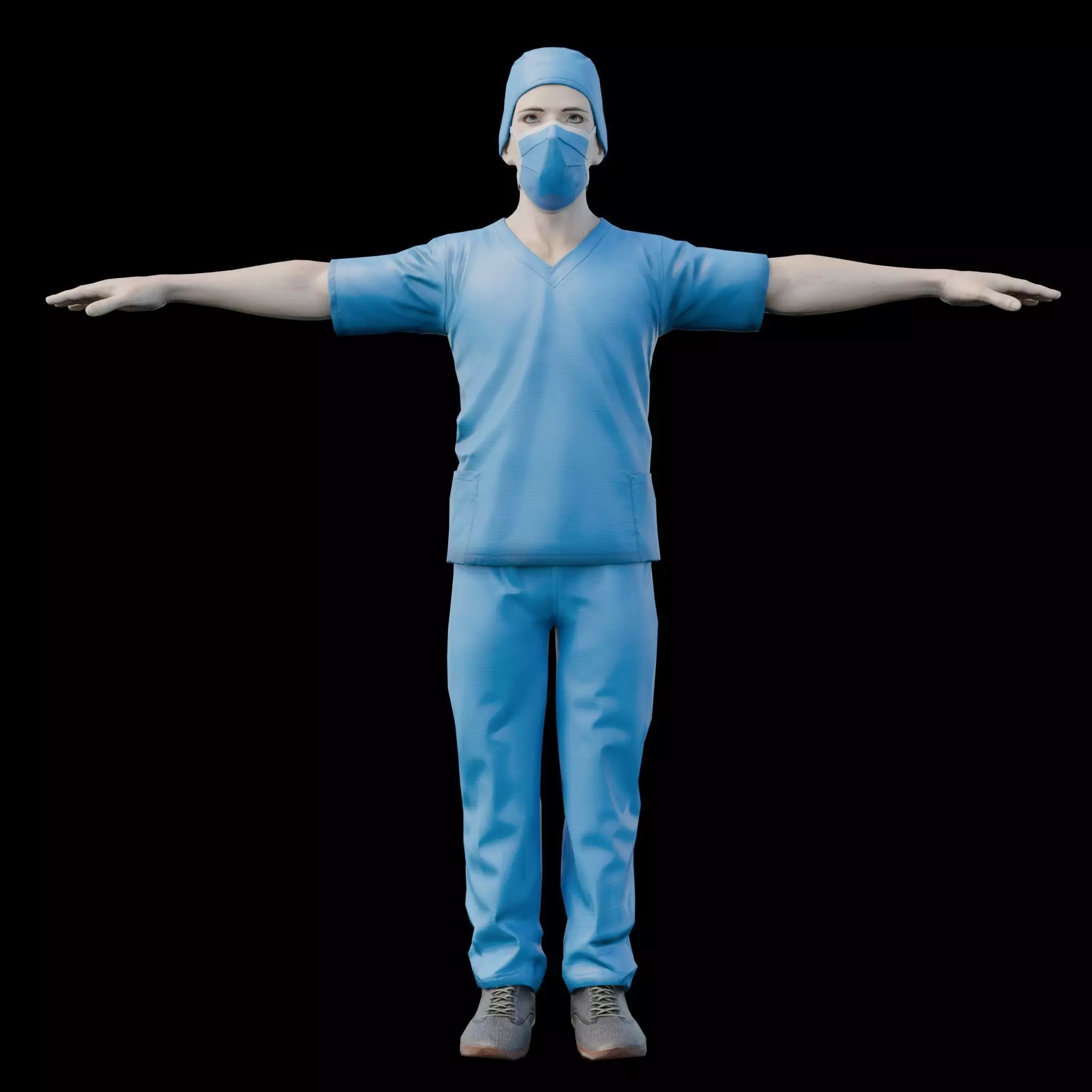 Nurse Male Character Low Poly Full Rigged Low-poly 3D model