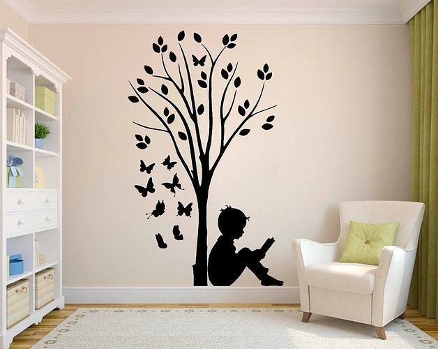 Wall Stencil decoration Low-poly 3D model