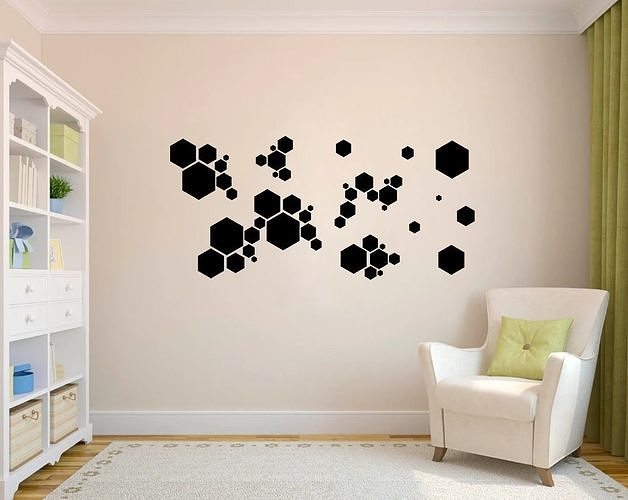 Wall Stencil decoration Low-poly 3D model