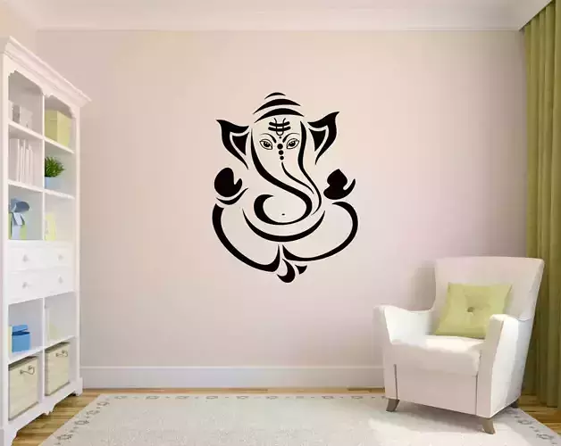 Wall Stencil decoration Ganesh Low-poly 3D model