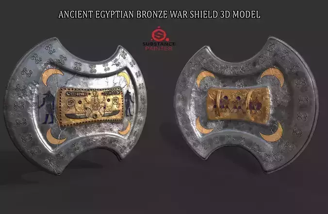 ANCIENT EGYPTIAN WAR SHIELD 3D MODEL