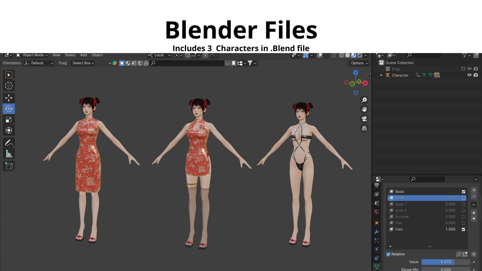 Girl in Qipao Dress - GameReady Low-poly 3D model_11