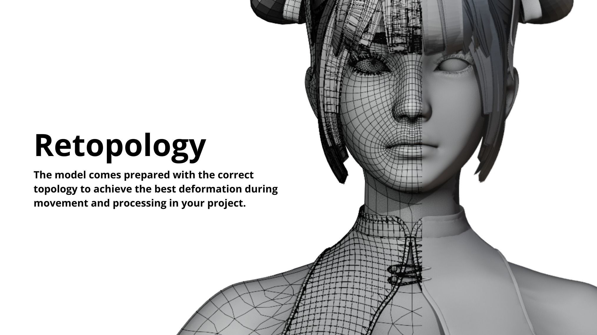 Girl in Qipao Dress - GameReady Low-poly 3D model_7