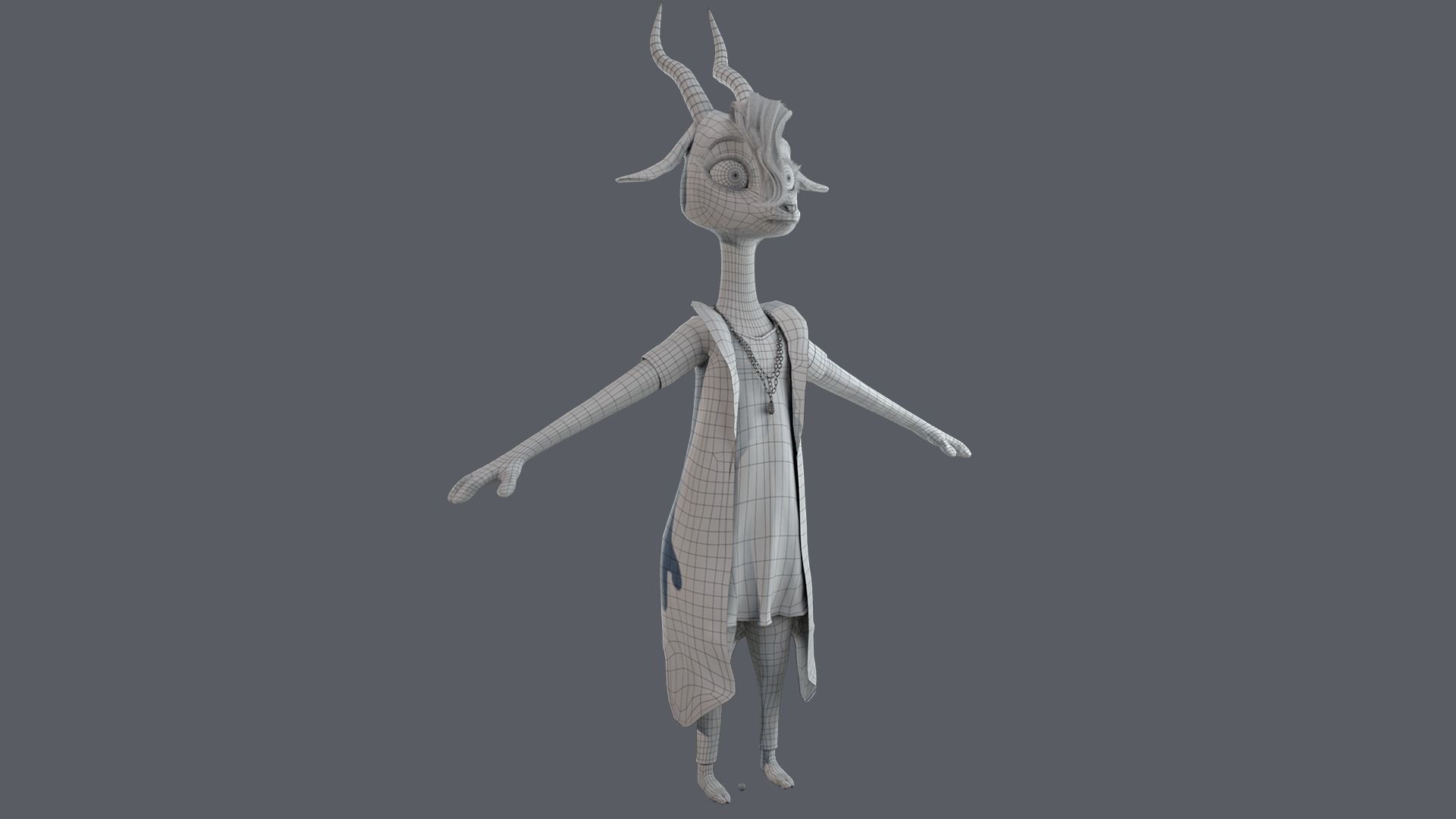 Cartoon Deer- base mesh Low-poly 3D model_17