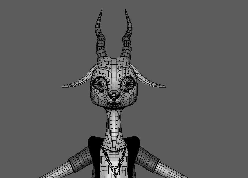 Cartoon Deer- base mesh Low-poly 3D model_7