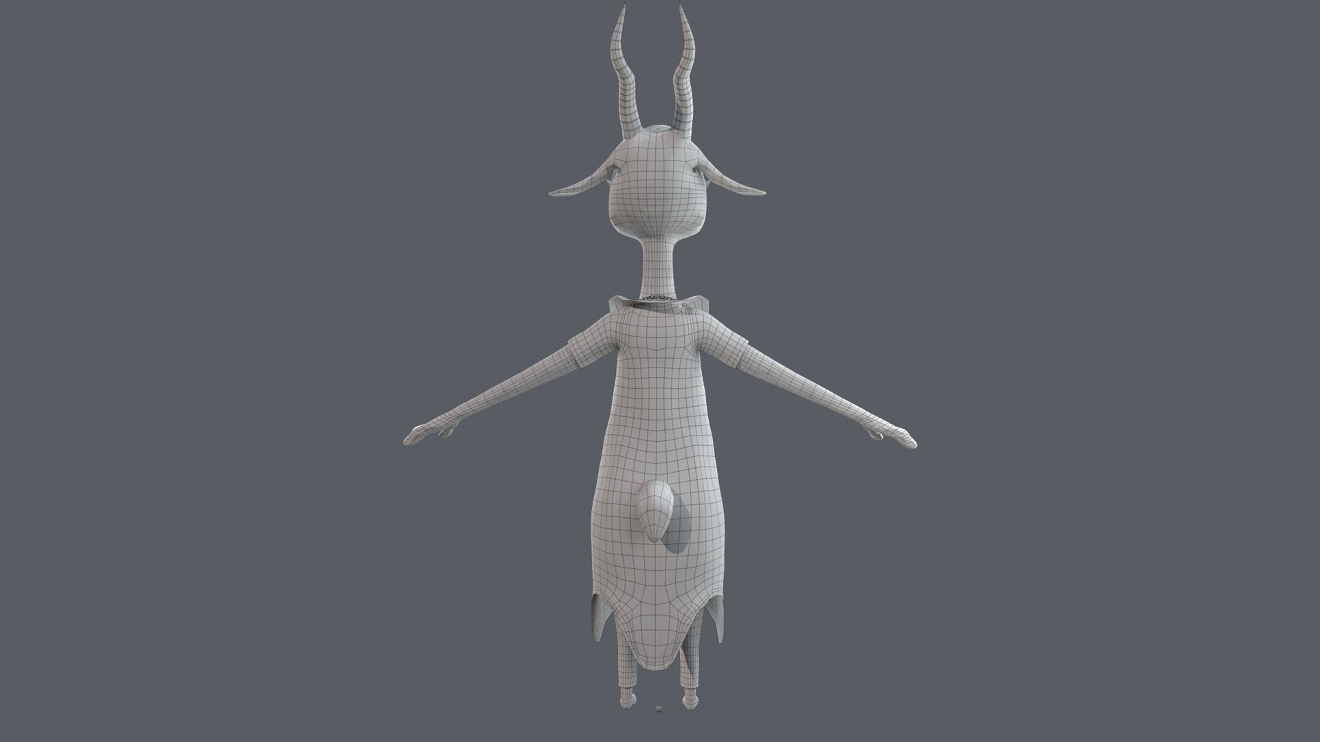 Cartoon Deer- base mesh Low-poly 3D model_20