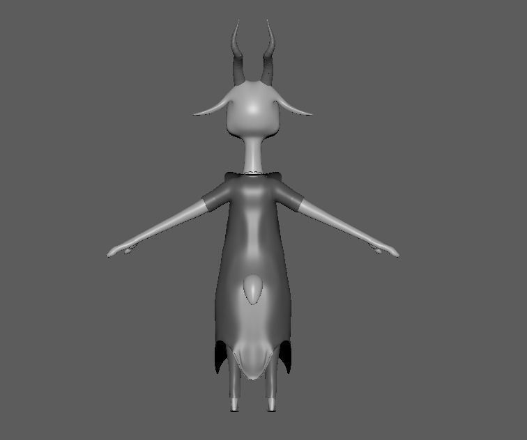 Cartoon Deer- base mesh Low-poly 3D model_5