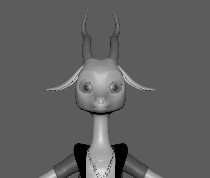 Cartoon Deer- base mesh Low-poly 3D model_6