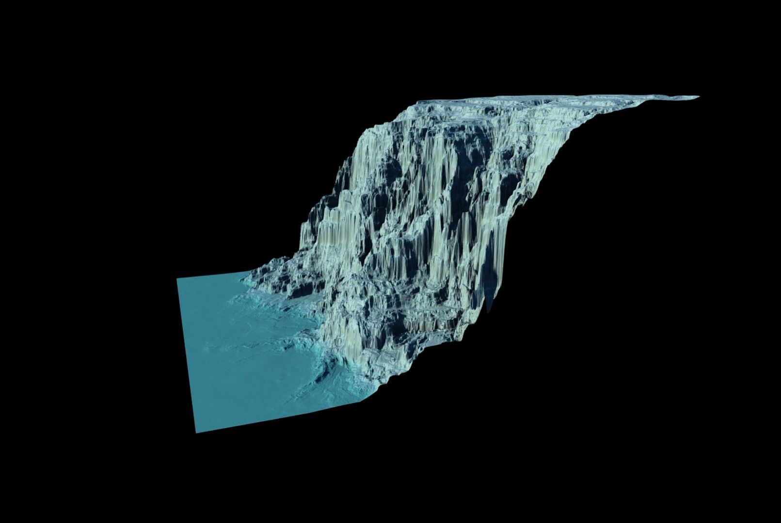 Ice mountain washed by the sea 3D model_5