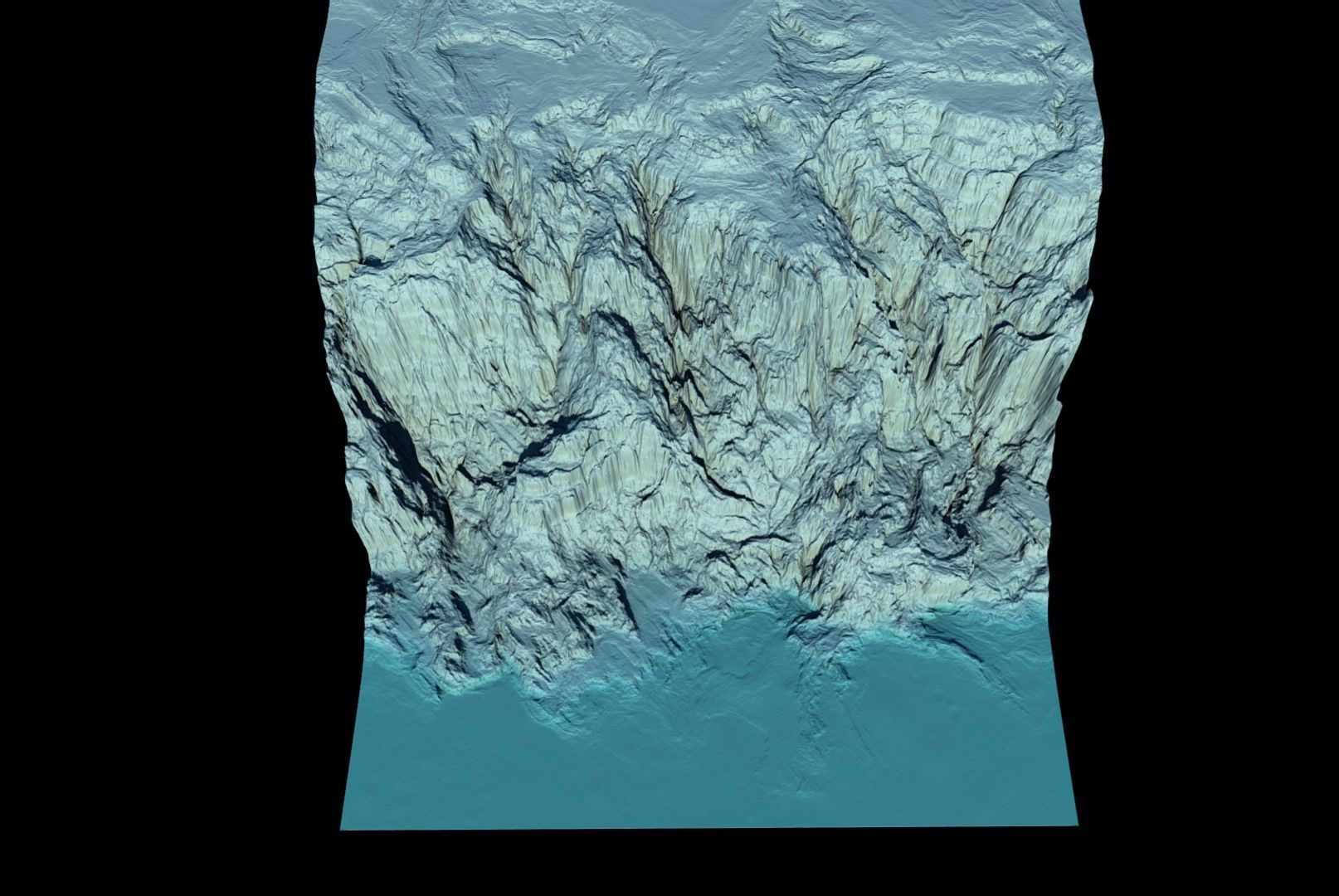 Ice mountain washed by the sea 3D model_1