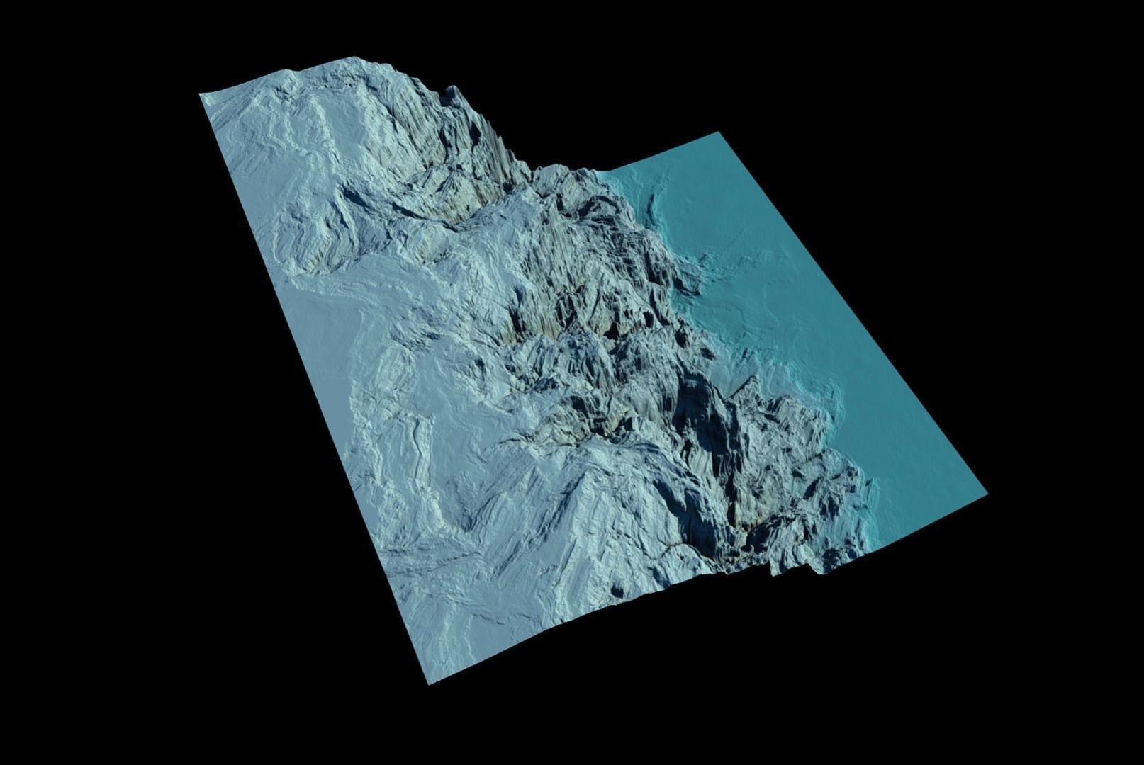 Ice mountain washed by the sea 3D model_8