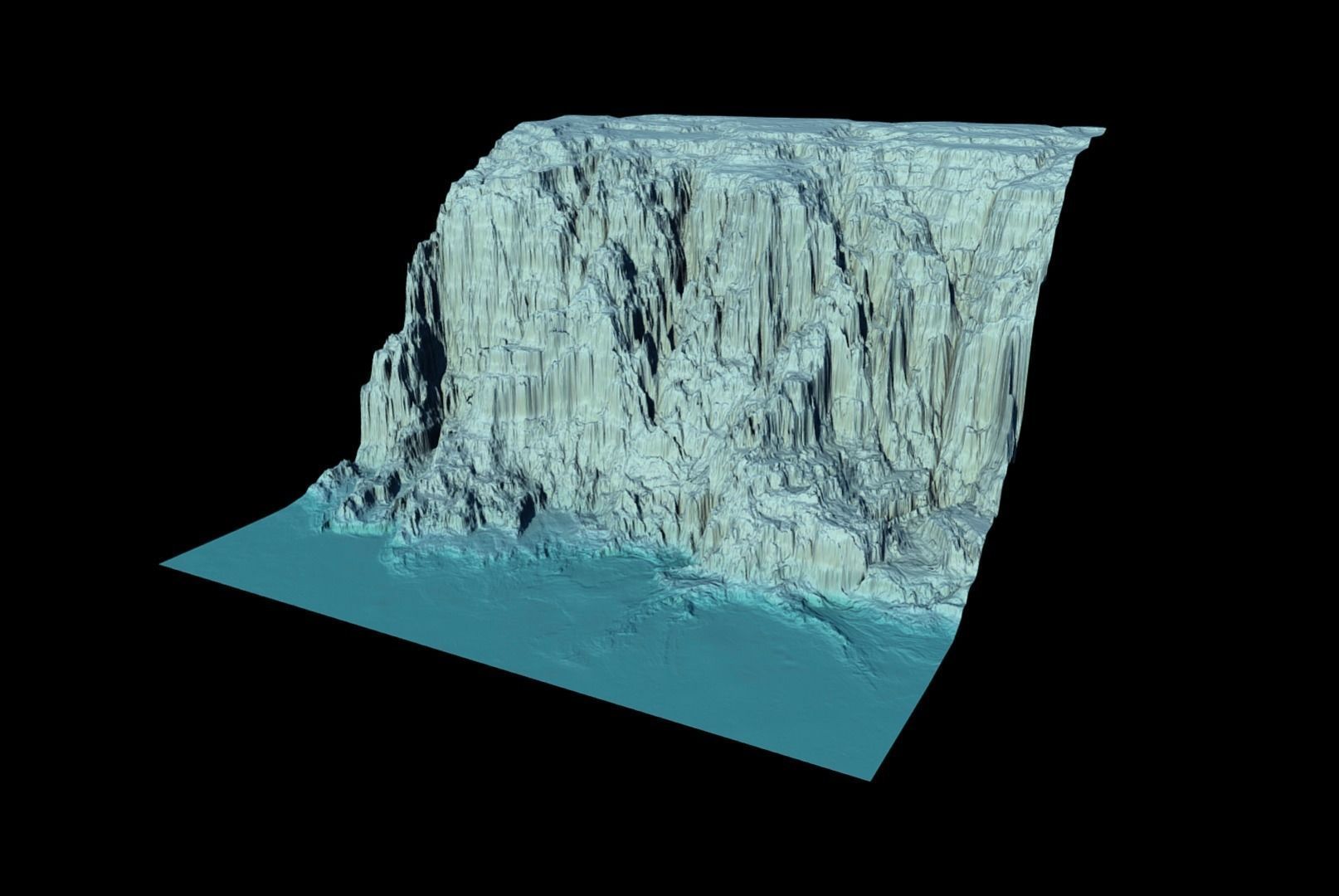 Ice mountain washed by the sea 3D model_4