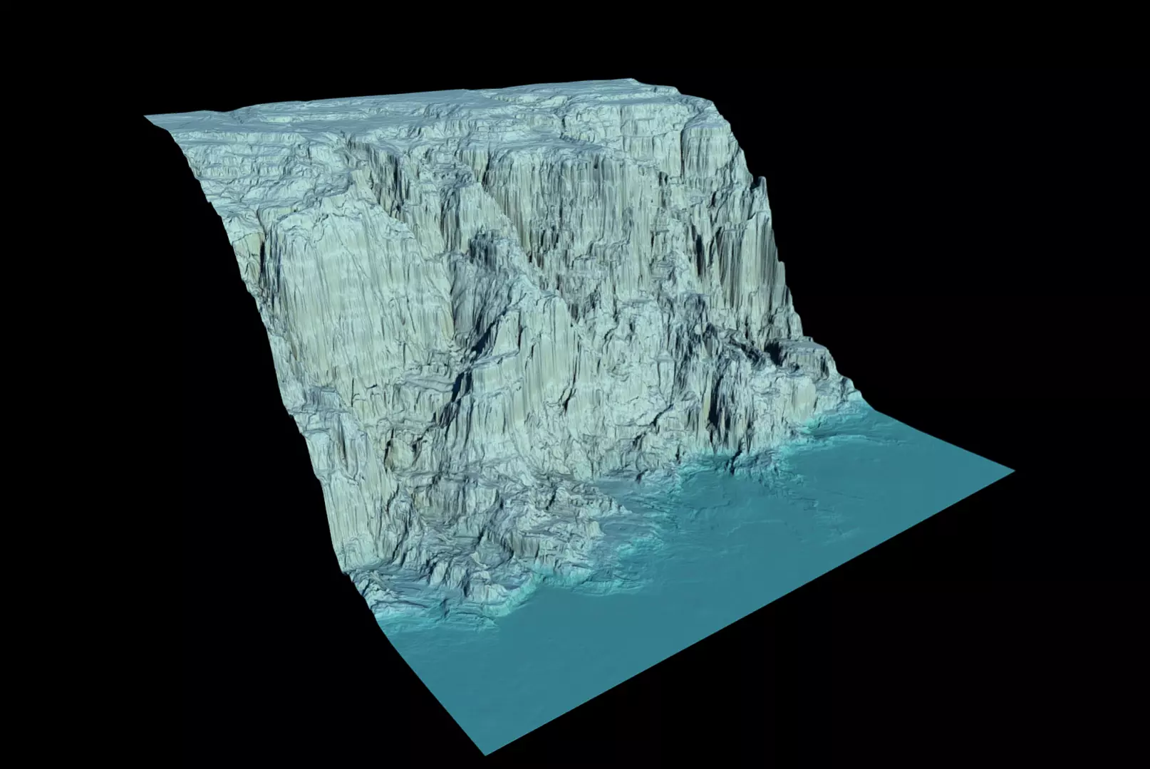 Ice mountain washed by the sea 3D model_0