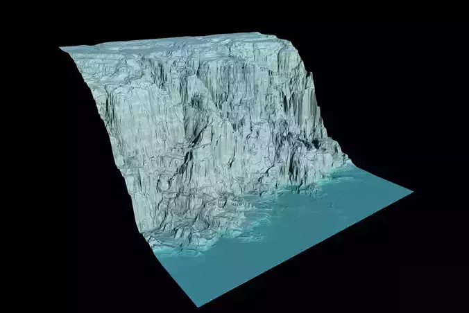 Ice mountain washed by the sea