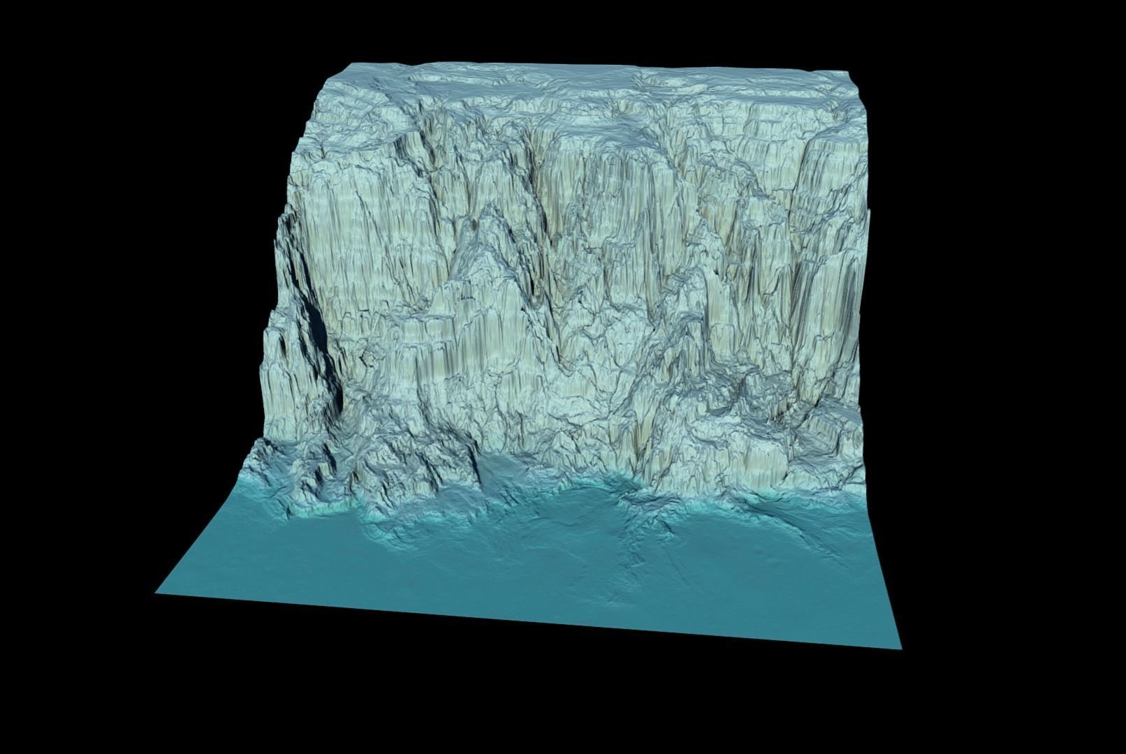 Ice mountain washed by the sea 3D model_3