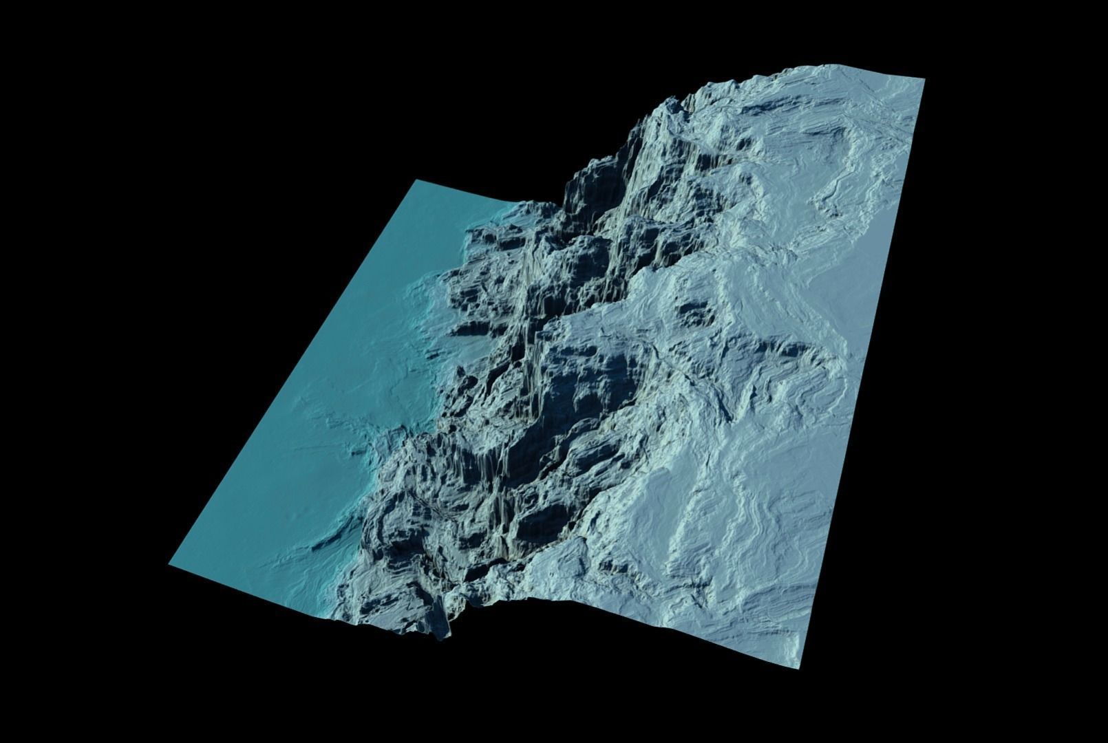 Ice mountain washed by the sea 3D model_9