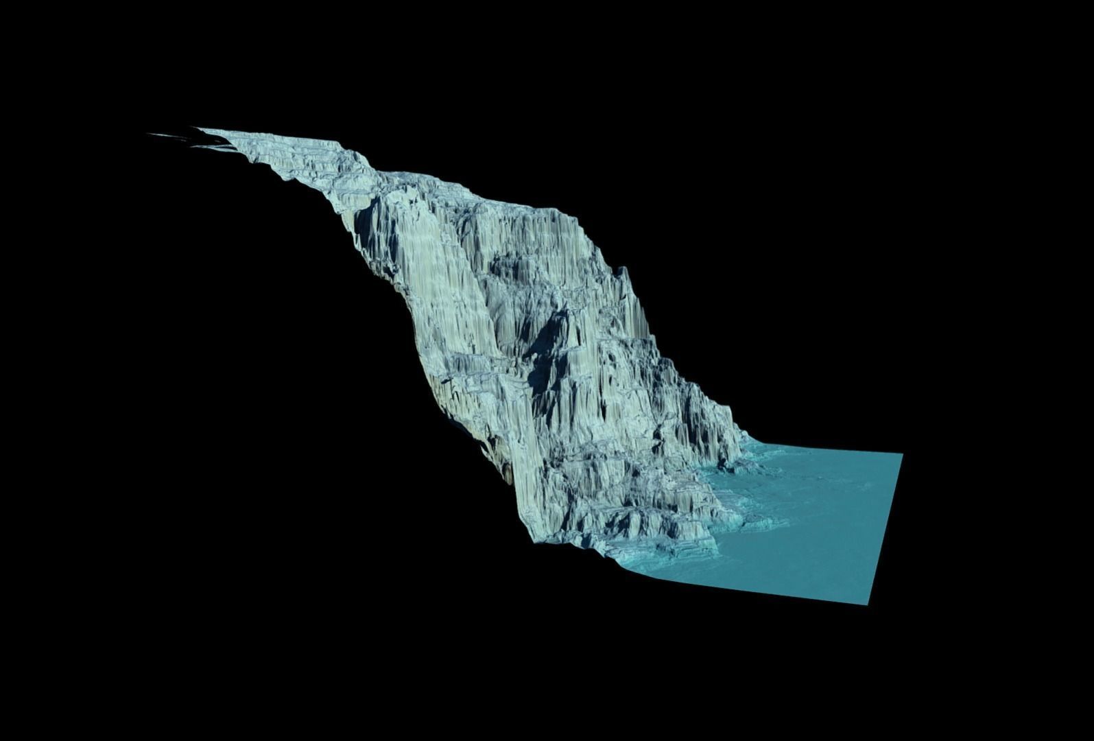 Ice mountain washed by the sea 3D model_6