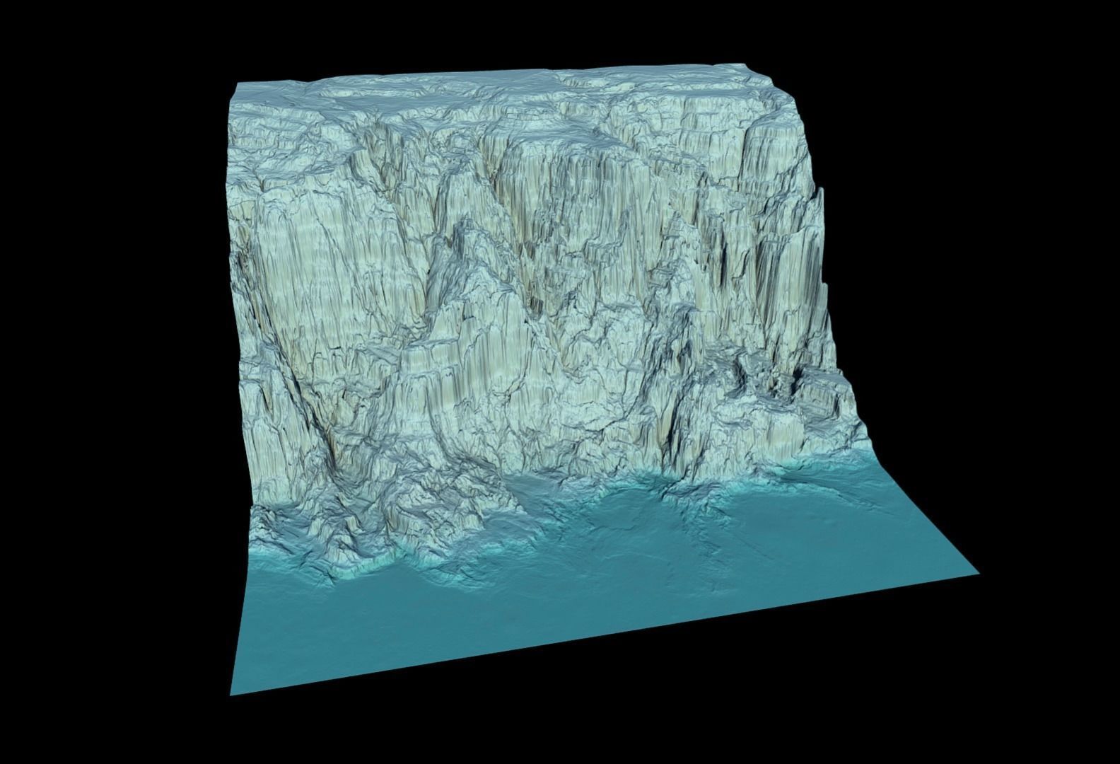 Ice mountain washed by the sea 3D model_2