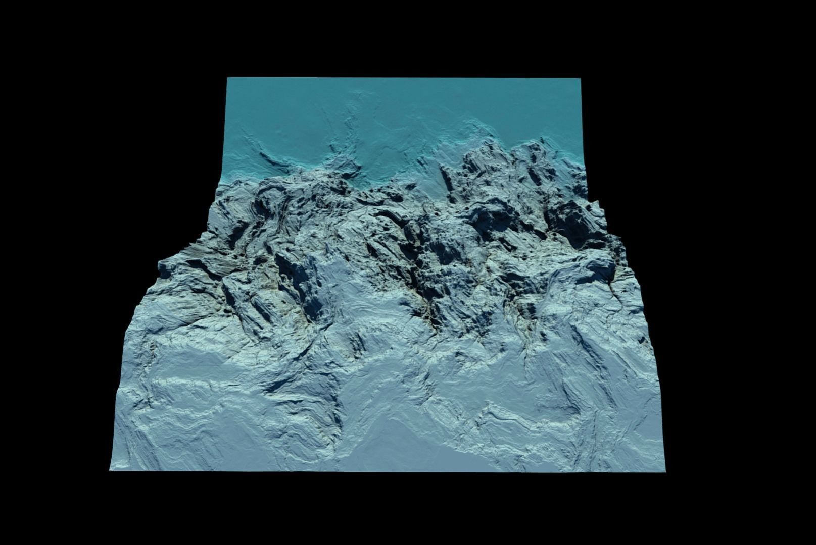 Ice mountain washed by the sea 3D model_7