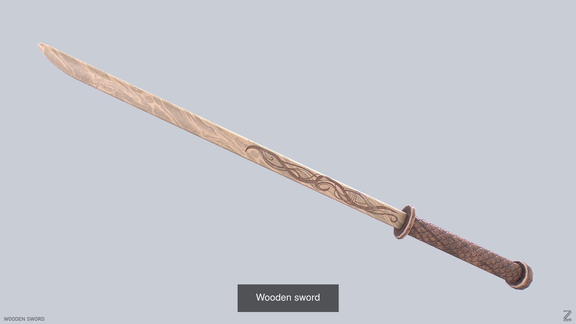 Wooden sword collecition 3D Model Collection_17