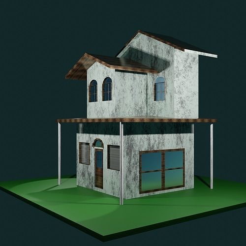 Country Villa House Low-poly 3D model Low-poly 3D model