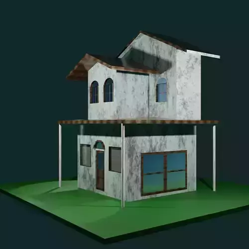 Country Villa House Low-poly 3D model