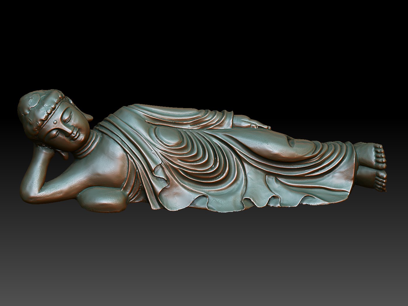 Print Ready 3D Model Lying Buddha statue 3D print model_11